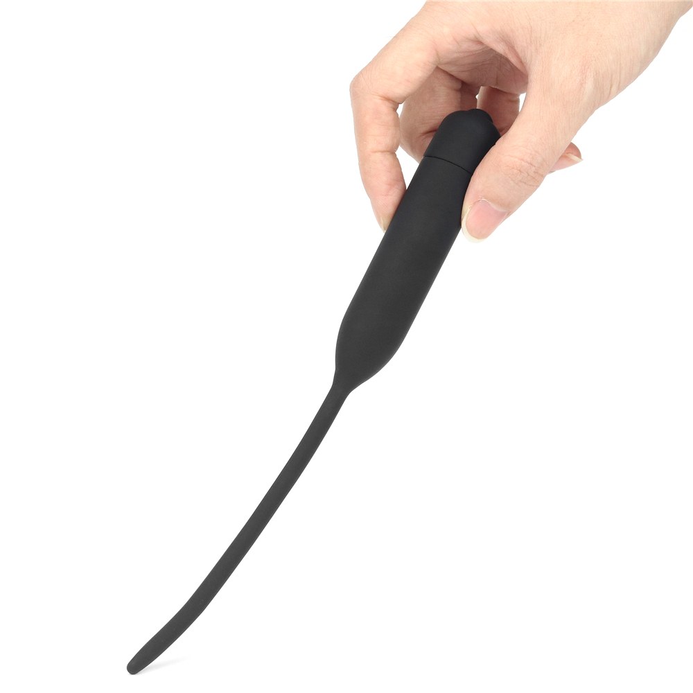 Lovetoy Ống Dẫn Niệu Rung Đen Silicone 21cm