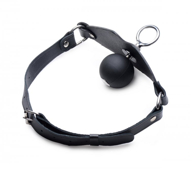 Strict Eyelet Ball Gag Đen 4.6cm Siêu Kích Thích BDSM 