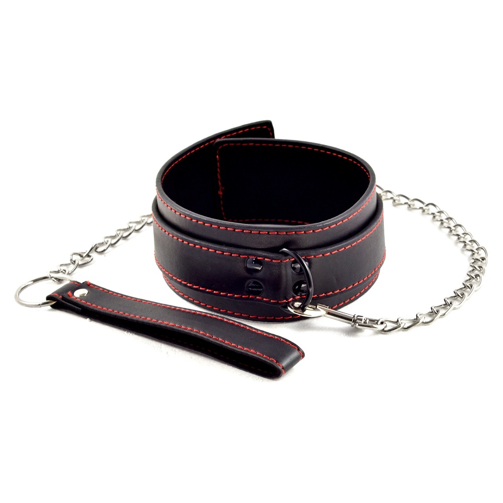 Lovetoy Bondage Vòng Cổ Đen Kéo Leash Nô Lệ