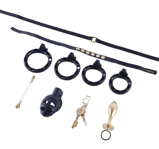 Sevanda Chastity Rắn Đen L 7.7cm Kiểm Soát Ham Muốn