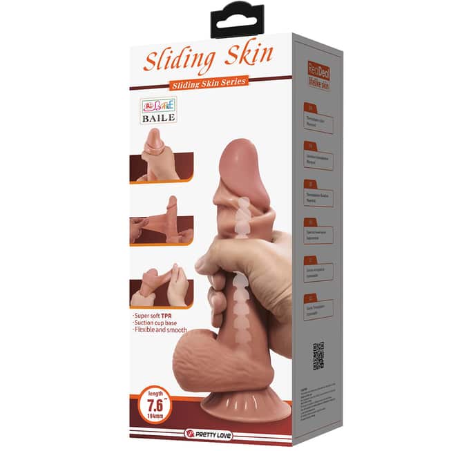 Baile Skin Dildo 19cm Trượt Da Thực Tế Đam Mê