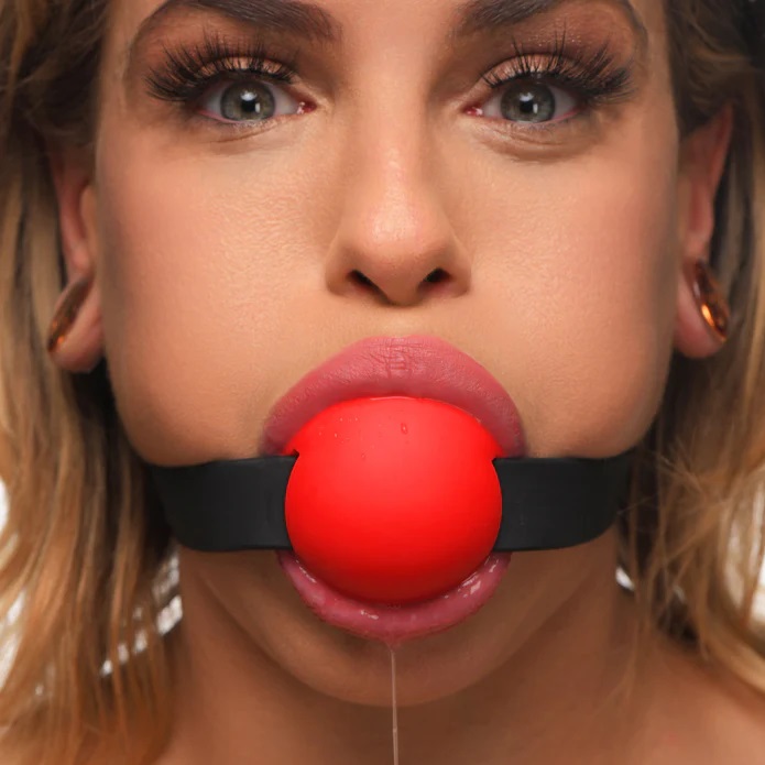 Master Series Ball Gag Đỏ 9.6cm Silicone Cắn Thú Vị