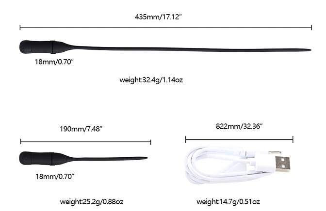 MT Vibro Urethral Plug 11cm Đen Siêu Run Rẩy