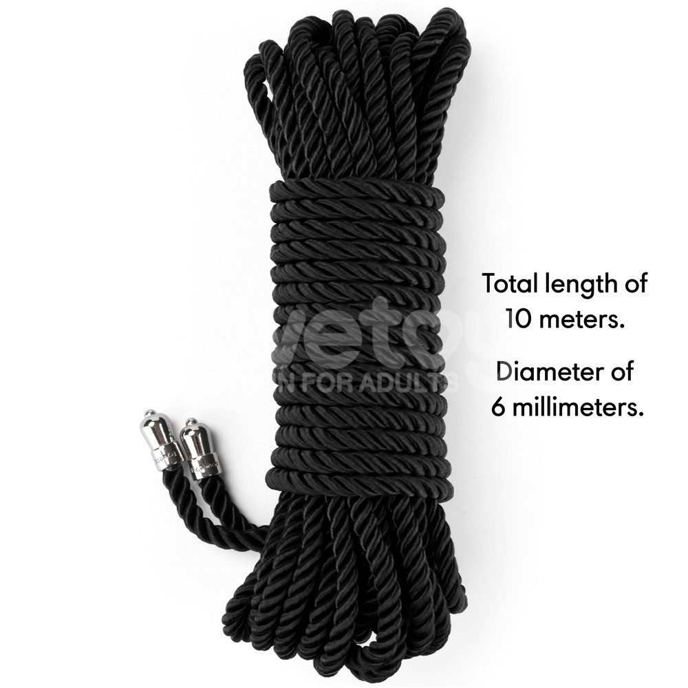 Lovetoy Dây Trói Lụa Đen 10m BDSM Mịn Quyến Rũ Khó Quên
