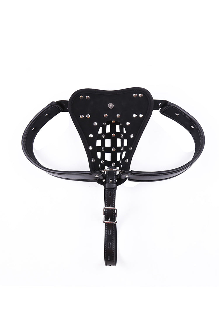 Thong Pouch Buckle Lock Cage Da PU Đàn Ông Sexy
