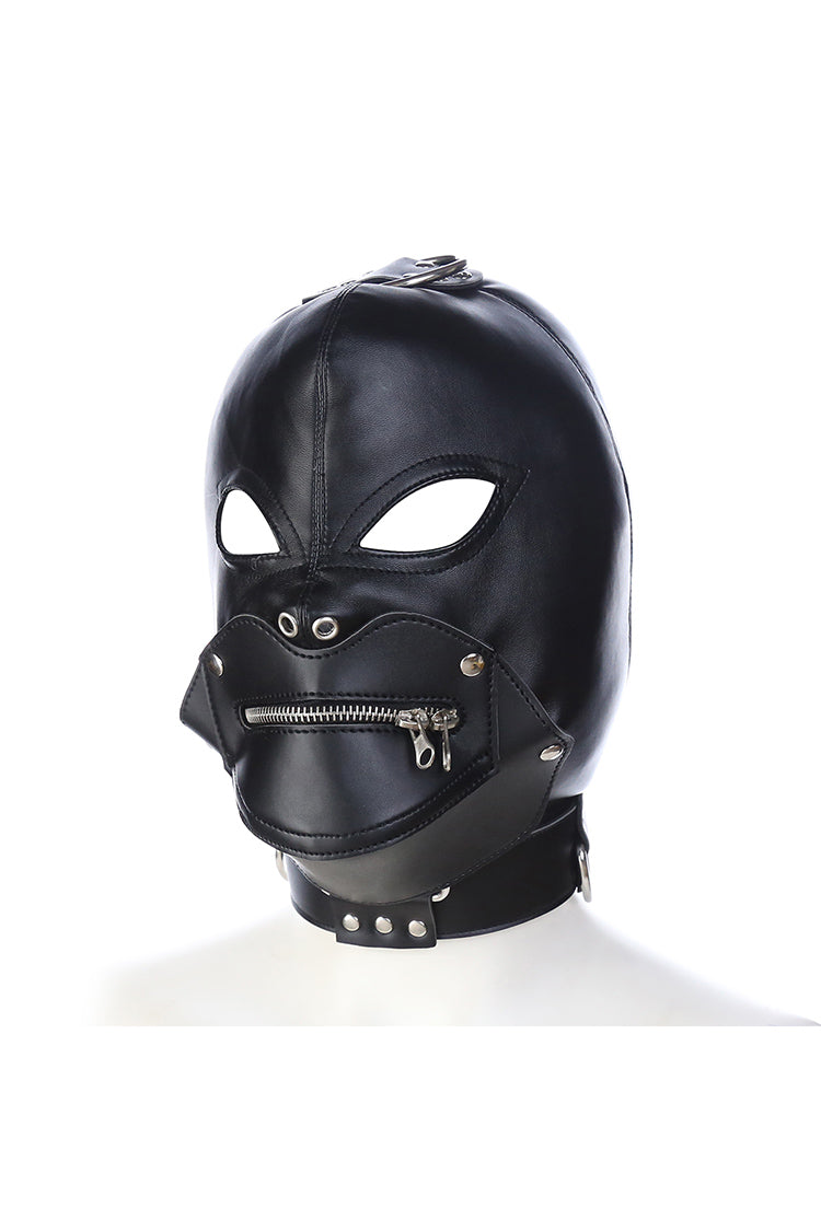 Mặt Nạ Mở Mắt Lock Miệng Da PU Kín Đáo Fetish
