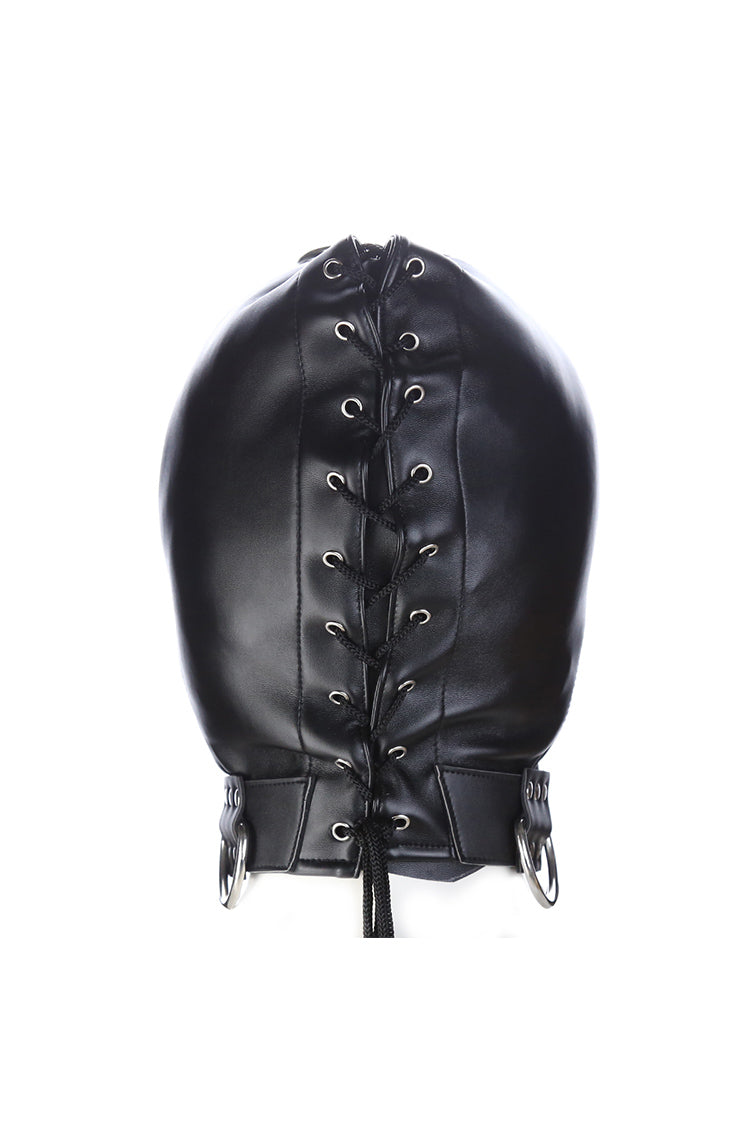 Mặt Nạ Mở Mắt Lock Miệng Da PU Kín Đáo Fetish