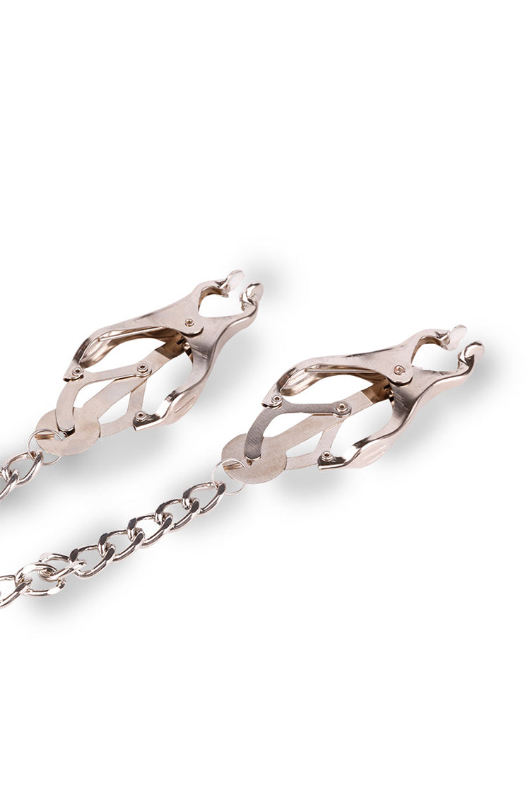 BDSM Leather Vòng Cổ Kẹp Vú Xích Chủ Nô Mê Hoặc