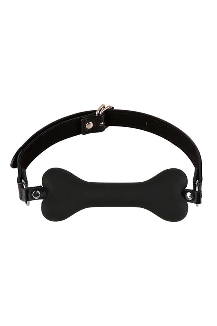 Dog Bone Mouth Gag Silicone Đen Đỏ Hồng