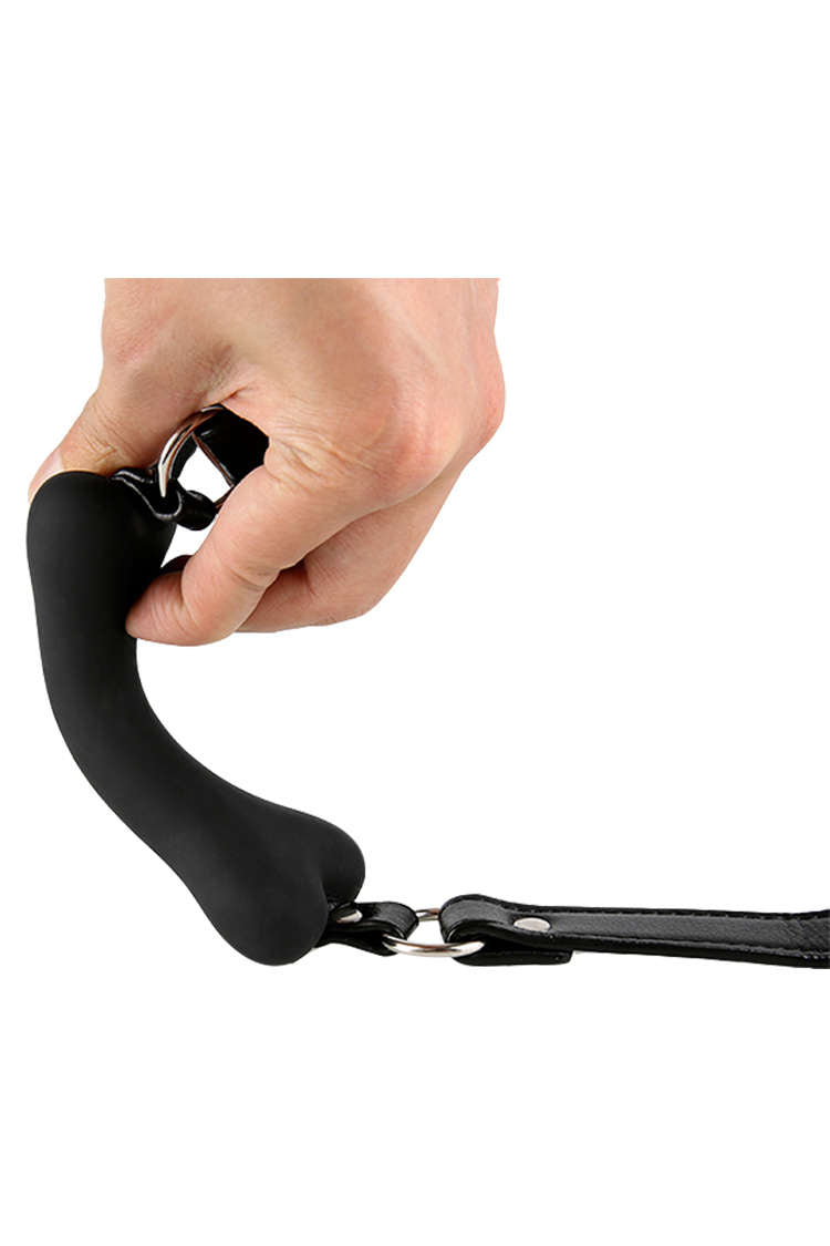 Dog Bone Mouth Gag Silicone Đen Đỏ Hồng