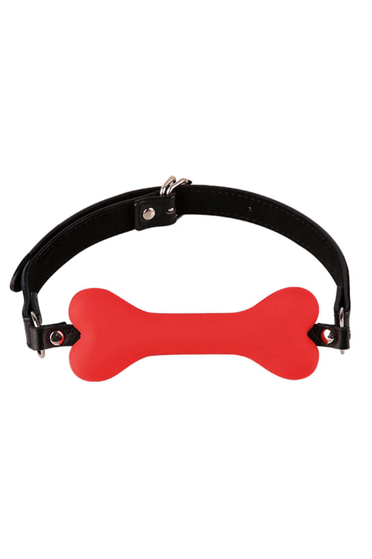 Dog Bone Mouth Gag Silicone Đen Đỏ Hồng