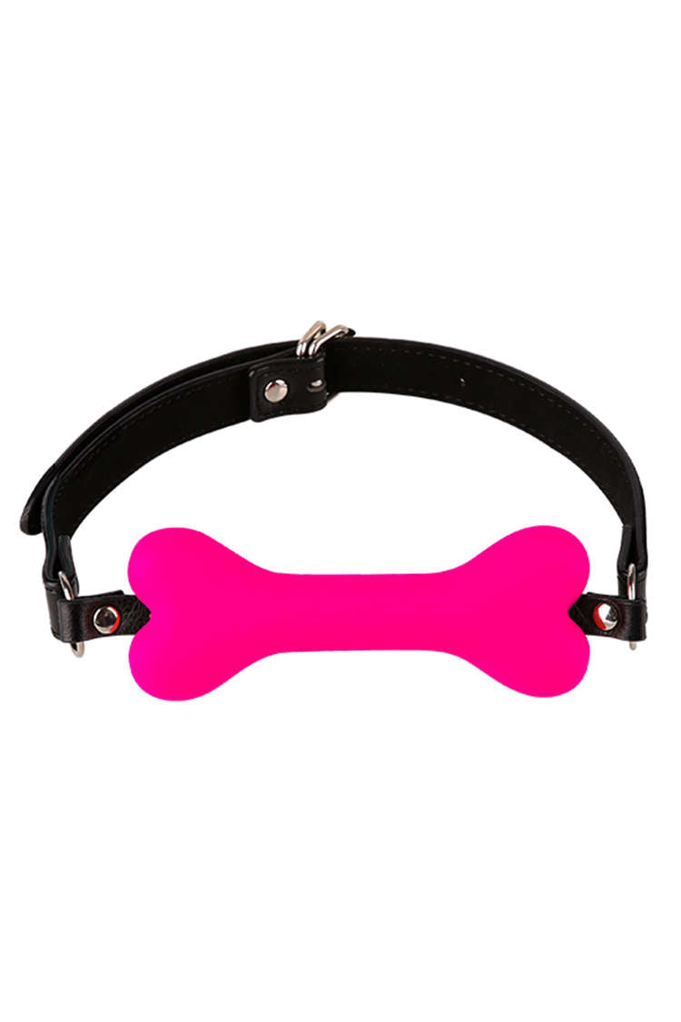 Dog Bone Mouth Gag Silicone Đen Đỏ Hồng