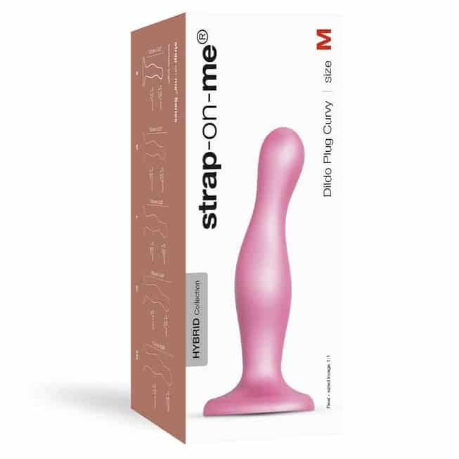Strap-on Dildo Curvy M Hồng 15.5 Metal Dễ Đeo