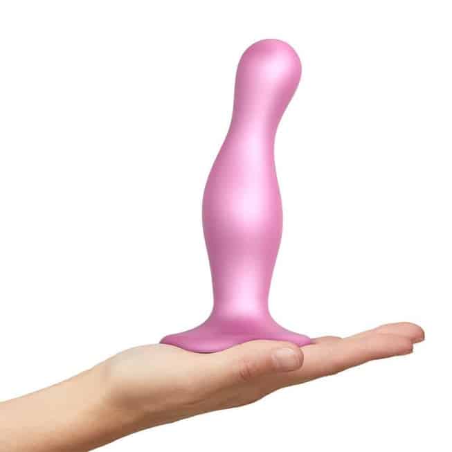 Strap-on Dildo Curvy M Hồng 15.5 Metal Dễ Đeo