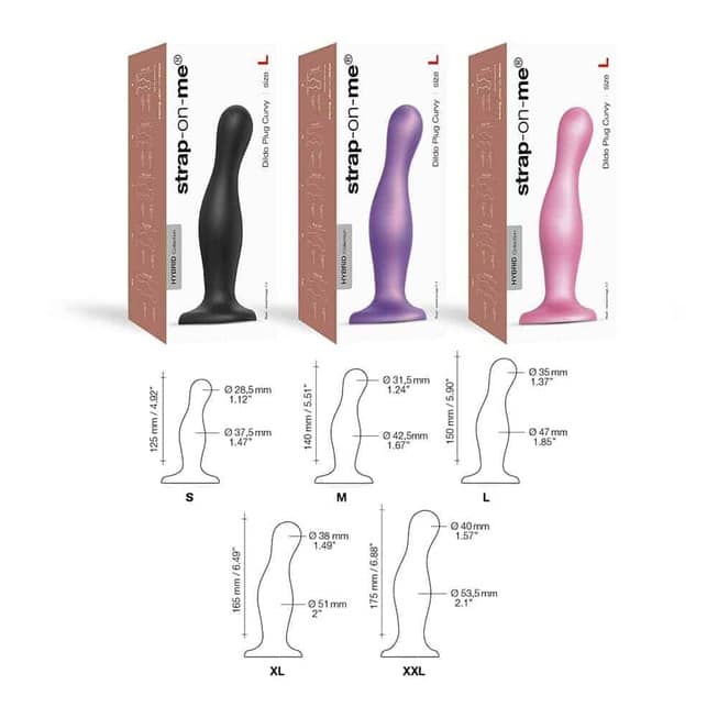 Strap-on Dildo Curvy M Hồng 15.5 Metal Dễ Đeo