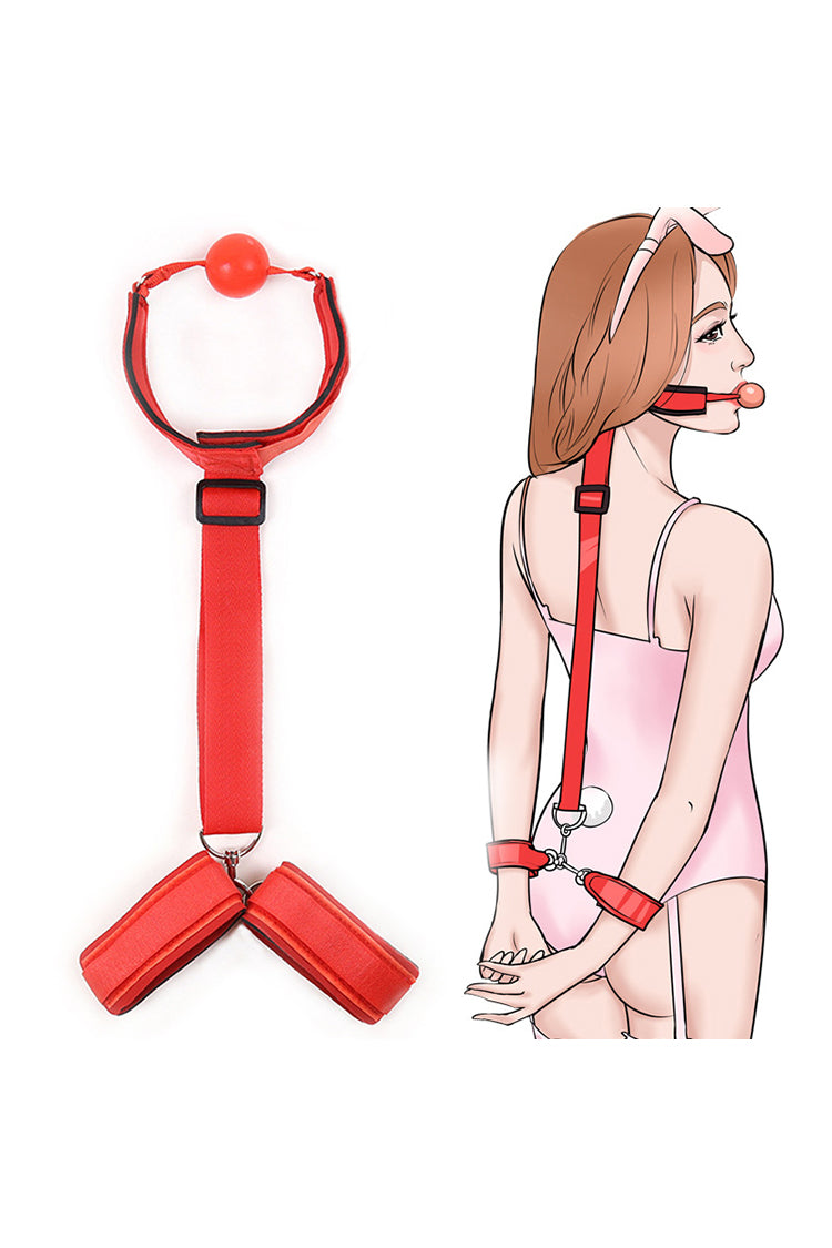 Kit BDSM Handcuff Slave Ball Khóa Cổ Tay Mắt Mạnh Mẽ