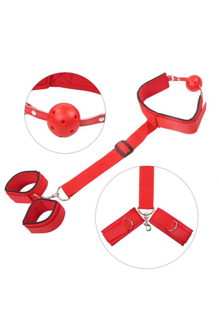 Kit BDSM Handcuff Slave Ball Khóa Cổ Tay Mắt Mạnh Mẽ