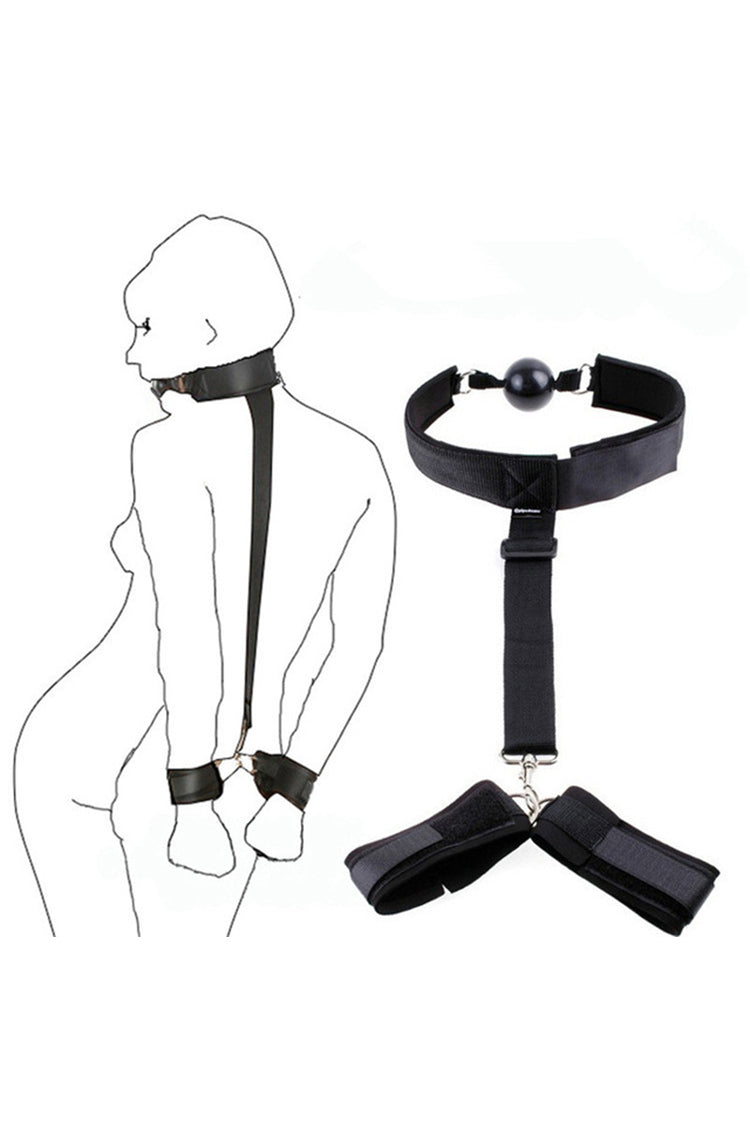 Kit BDSM Handcuff Slave Ball Khóa Cổ Tay Mắt Mạnh Mẽ