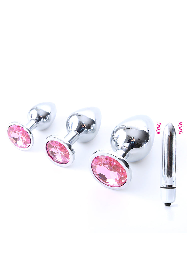 3pcs Nút Đít Pha Lê Rung Bi Mịn Màng Trang Sức
