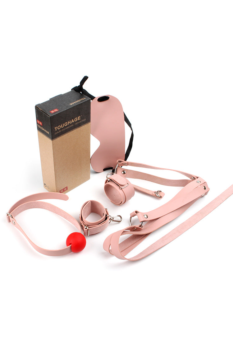 Bộ bondage da beginner 4 món, mù mắt còng tay an toàn