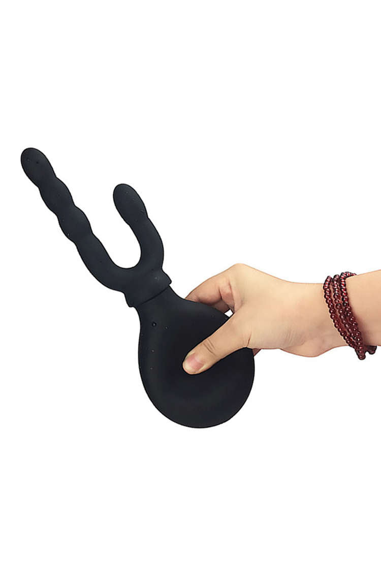 Silicone Douche Vagina Anal Đen Làm Sạch Dễ Dàng Tiện Lợi