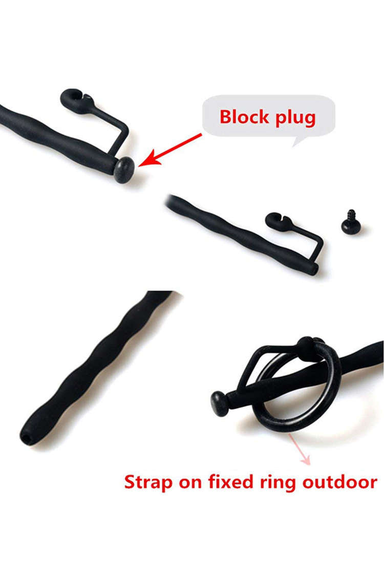 Black Soft Tube Penis Plug Nở Niệu Đạo Silicone Y Tế