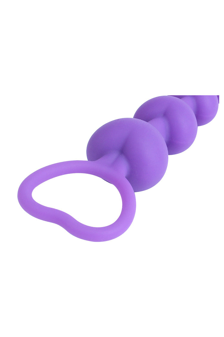 Pổng Chuỗi Silicon Đen Tím Beaded An Toàn Dễ Dùng