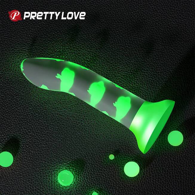 Pretty Love dildo phát sáng xanh 17cm silicon