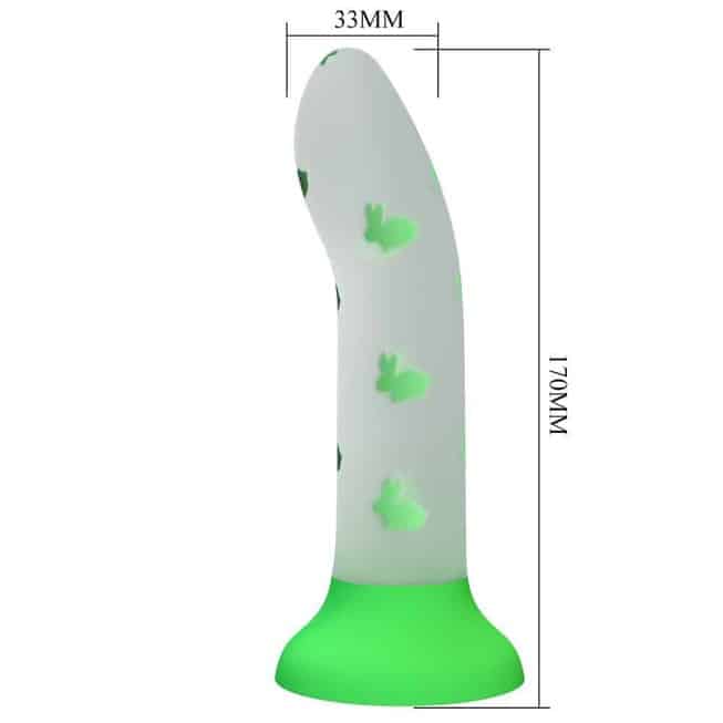 Pretty Love Dildo Phát Sáng Xanh 17cm Silicone Hấp Dẫn