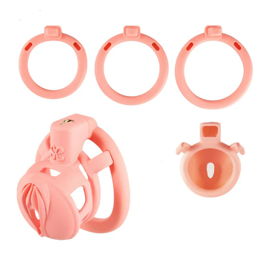 Lockink Pink Camo Chastity Cage Sissy Clitty Biến Đổi Hoàn Hảo
