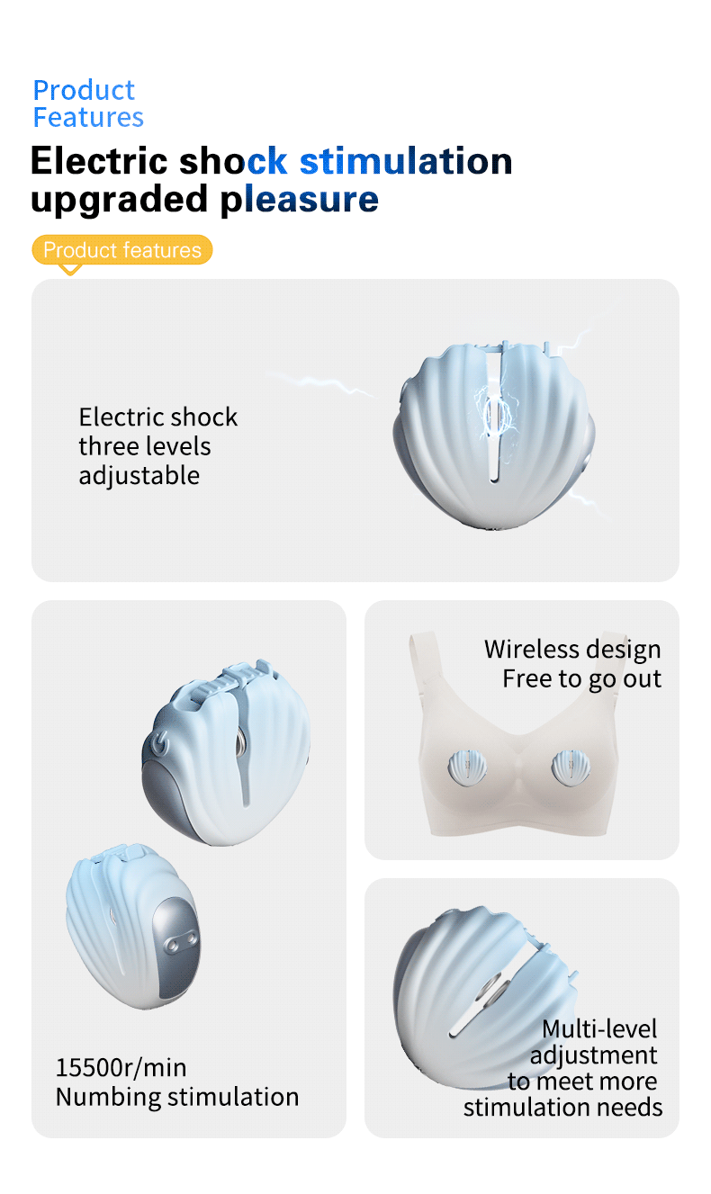 Roomfun Kẹp Vú Điện Giật Không Dây Siêu Mạnh