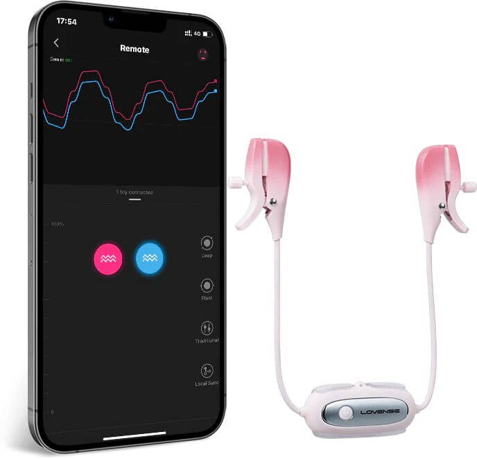 Lovense Gemini Kẹp Vú Rung App Điều Khiển