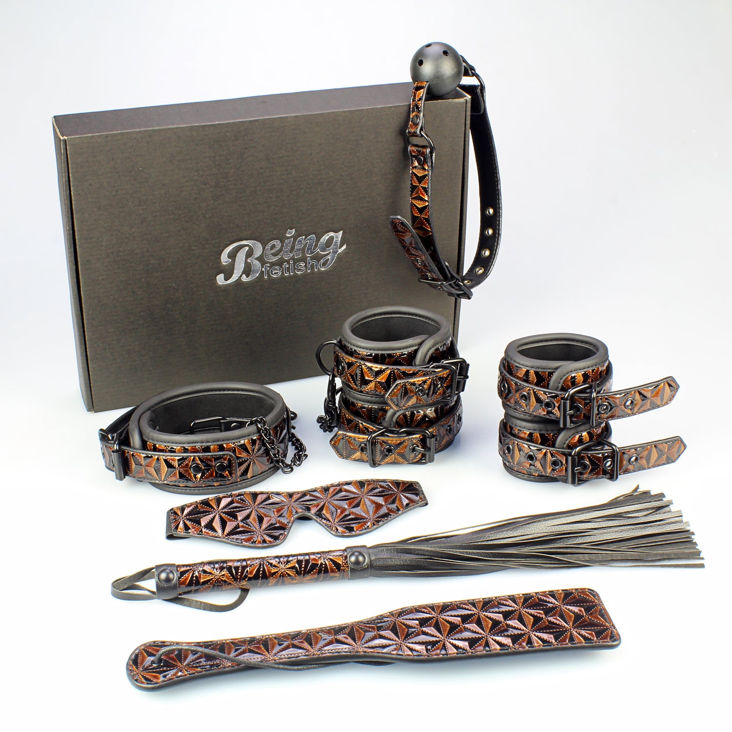 BF Bondage Kit 7 Món Da Nâu An Toàn Cuồng Nhiệt