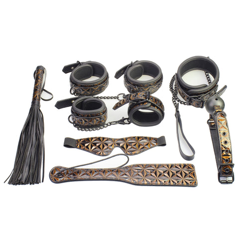 BF Bondage Kit 7 Món Da Nâu An Toàn Cuồng Nhiệt