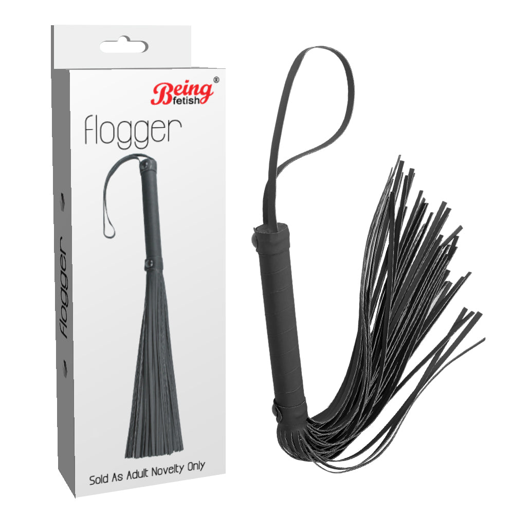 BF-40337J Leather Flogger Matt Đen SM Chơi Vui
