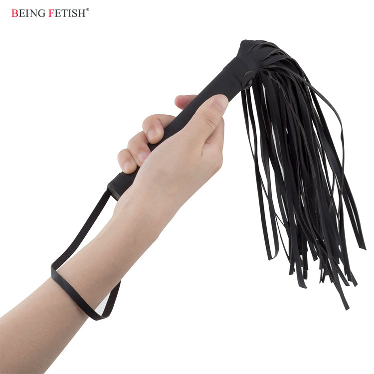 BF-40337J Leather Flogger Matt Đen SM Chơi Vui