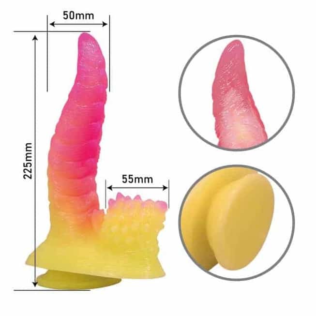 Baile Flame Beast Dildo 22.5cm Hồng Vàng Quái Vật
