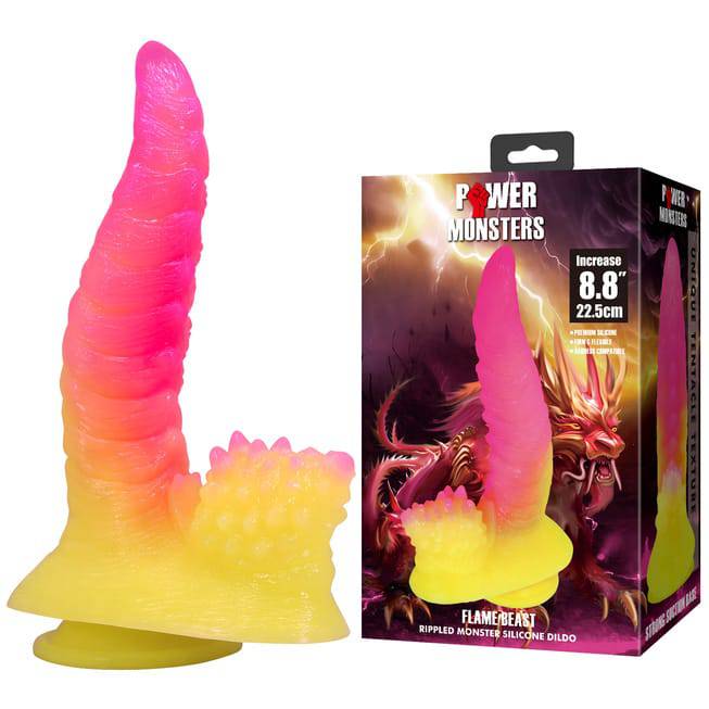 Baile Flame Beast Dildo 22.5cm Hồng Vàng Quái Vật