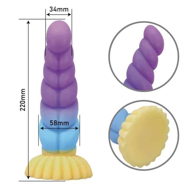 Baile Unicorn Dildo 22cm Silicone Lấp Lánh Fantasy