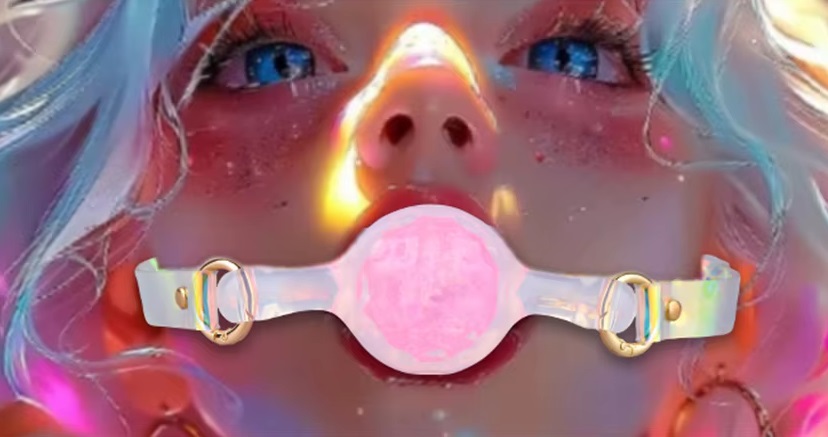 FAAK ball gag chuỗi S tím bdsm siêu kích thích