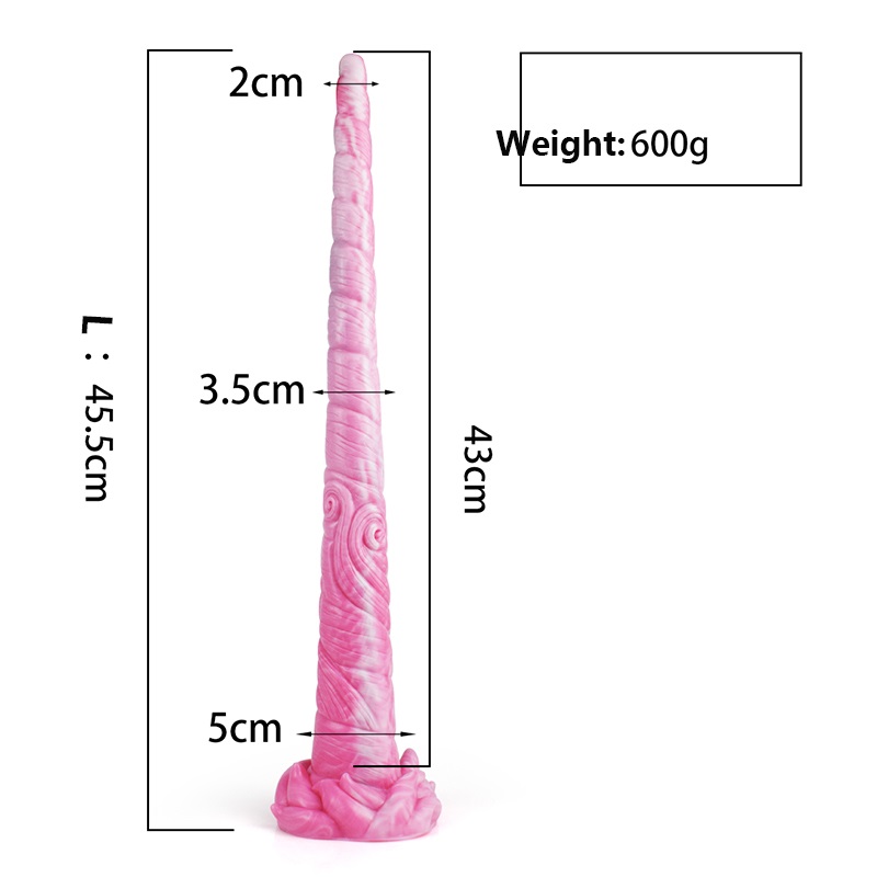 FAAK dương vật giả kỳ lân hồng 45cm silicone vui nhộn