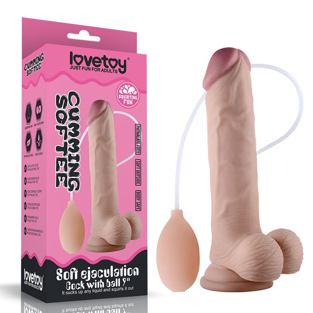 Lovetoy Fake Dương Vật Bắn Tinh 22.9cm Mịn Màng Thỏa Mãn