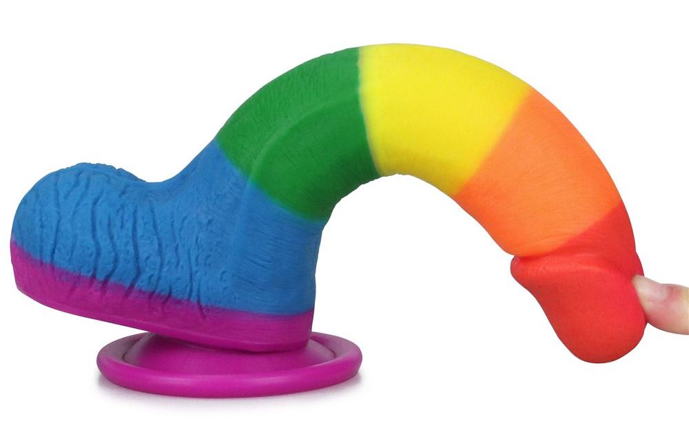 Lovetoy 7.5" Rainbow LGBTQ Dildo Silicone 19.5cm Tự Tin