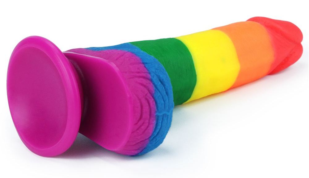 Lovetoy Rainbow LGBTQ dildo 19.5cm silicone tự tin đam mê