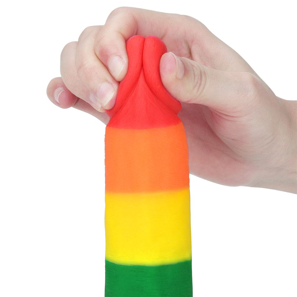 Lovetoy Rainbow LGBTQ dildo 19.5cm silicone tự tin đam mê