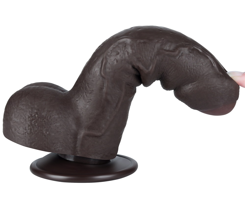 Lovetoy 7 dương vật giả bao quy đầu nâu chân thực
