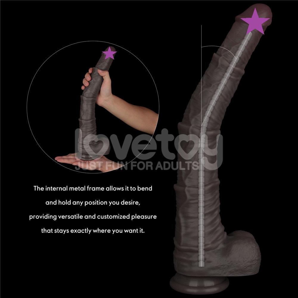 Lovetoy Dual Skin Dildo Đen Khổng Lồ 40cm