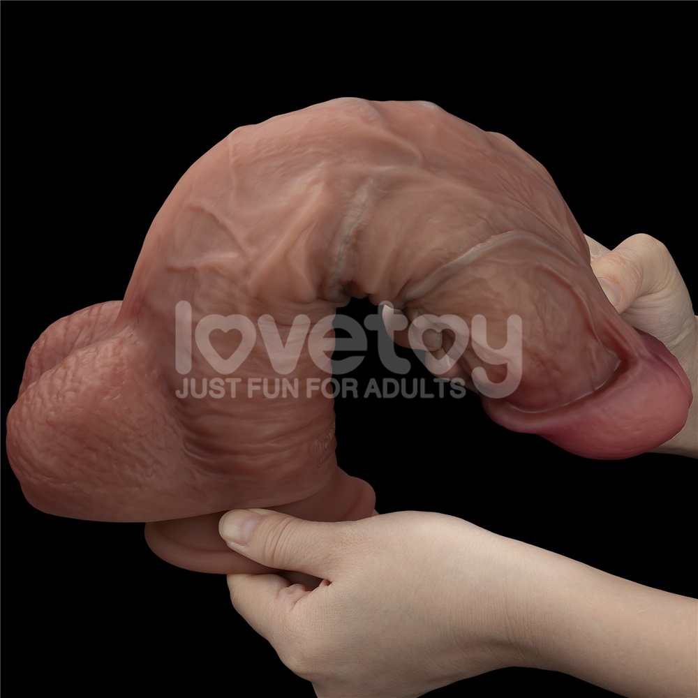 Lovetoy 10.5 XXL dildo kép nâu to siêu bền