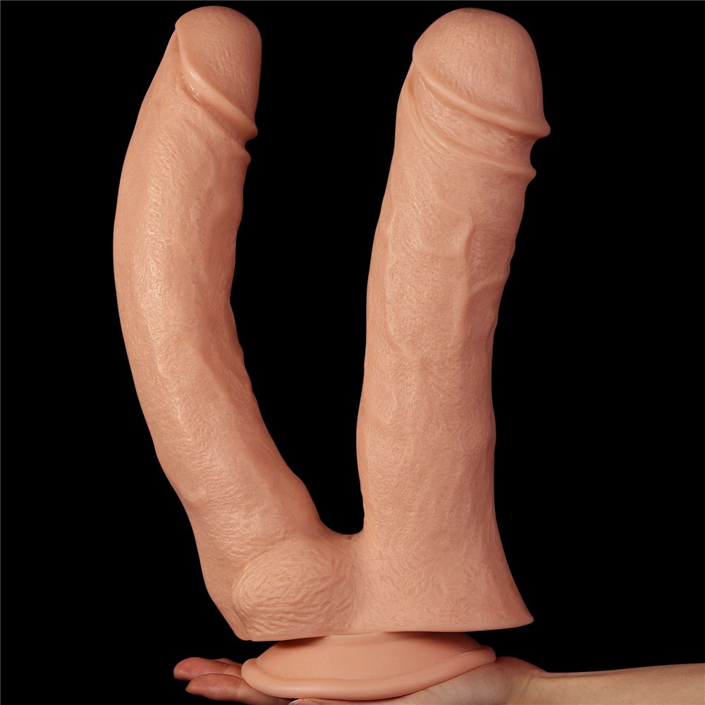 Lovetoy 12" Đầu Đôi Khổng Lồ Thịt PVC Mạnh Mẽ