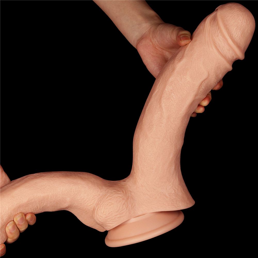 Lovetoy 12" Đầu Đôi Khổng Lồ Thịt PVC Mạnh Mẽ